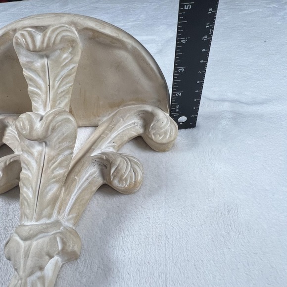 Pair Ornate Acanthus Wall Shelves Corbel Sconces Resin‎ Ivory Half Moon Decor - Picture 11 of 13